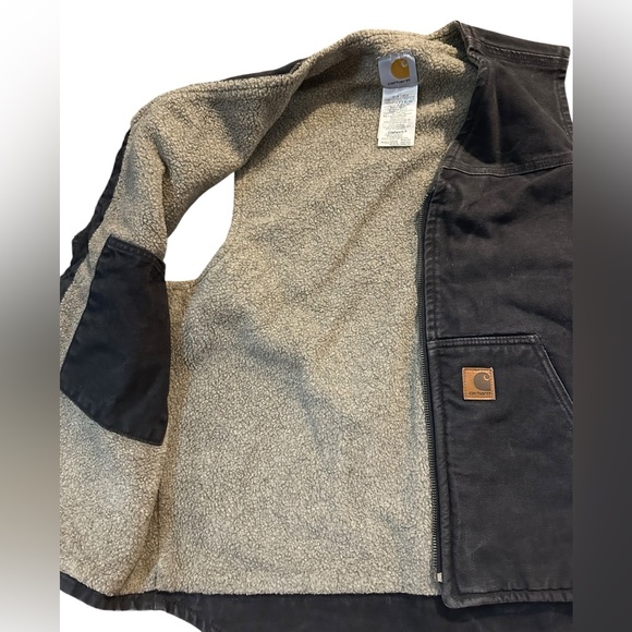 Carhartt Sherpa Lined Duck Vest Black V26 Men’s Large Workwear - Picture 5 of 7